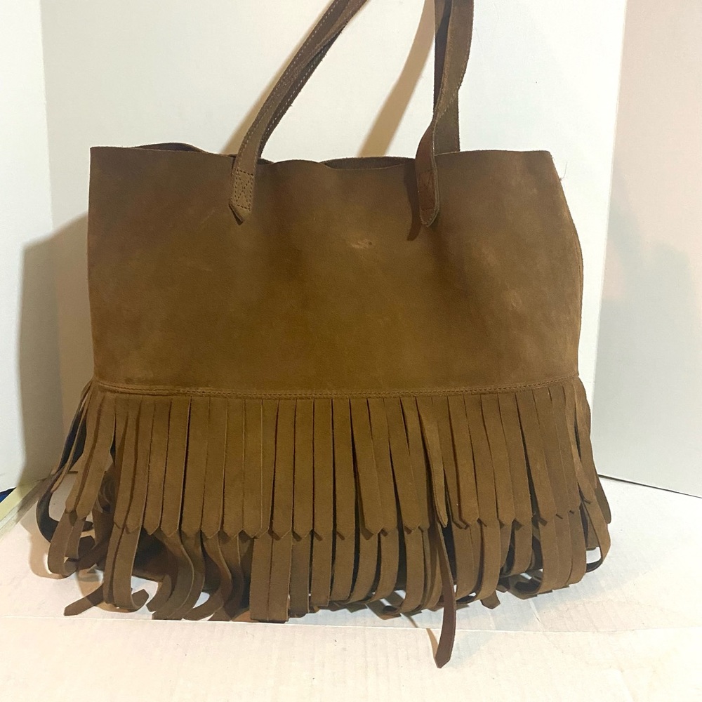 Madewell brown suede distressed satchel bag